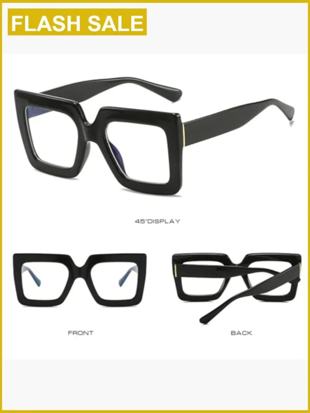 Oversized Square Blue Light Blocking Glasses Unisex
